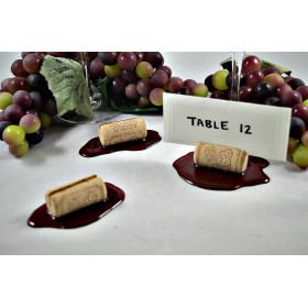 Cork Place Card Holders w/Spilled Wine (set of 3)